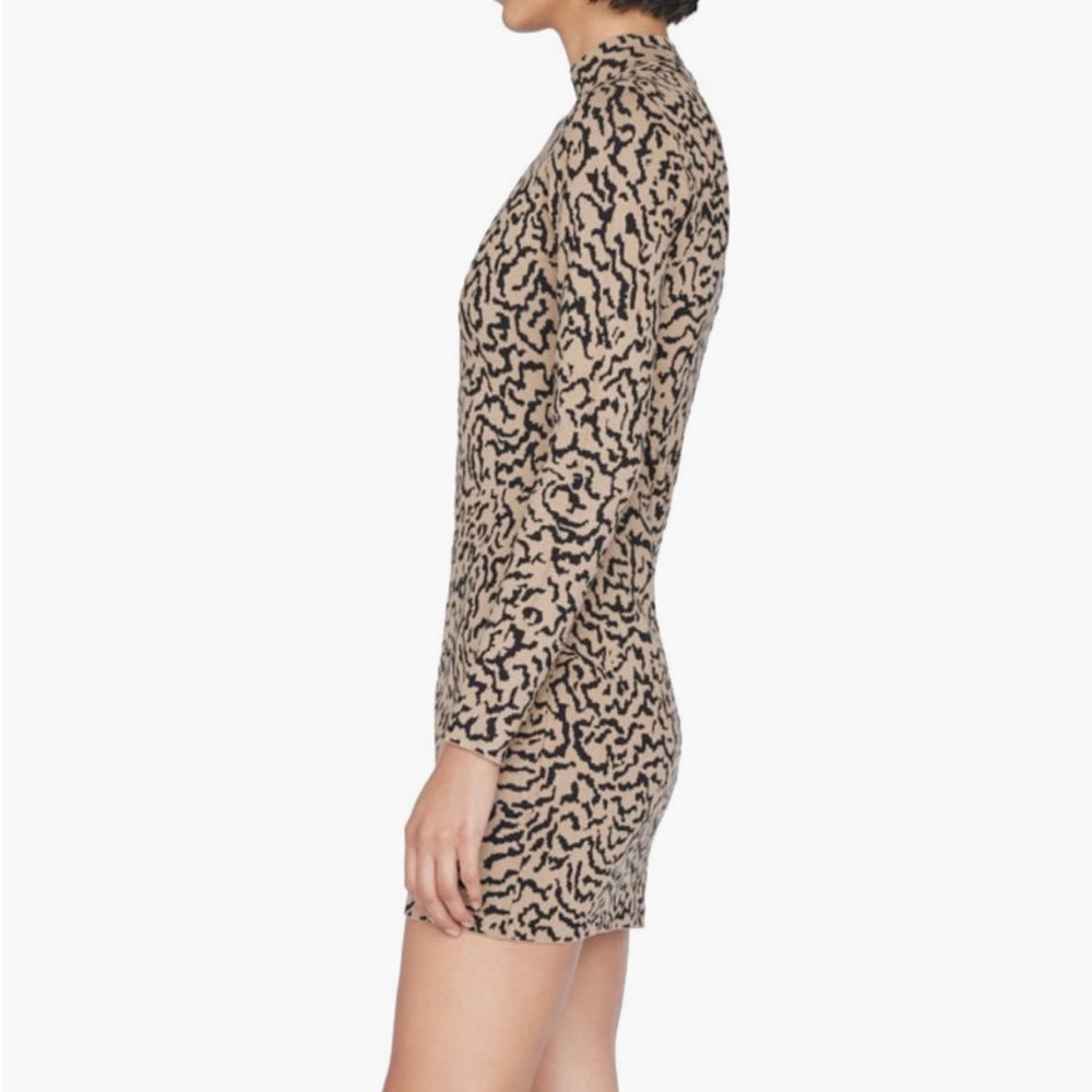 Frame abstract print jacquard long sleeve sweater mini dress - Picture 3 of 6